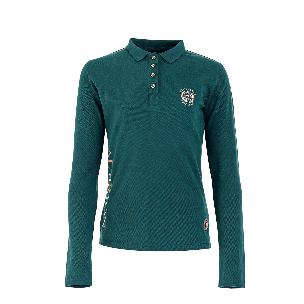 Shires Aubrion Ladies Team Long Sleeve Polo #colour_green