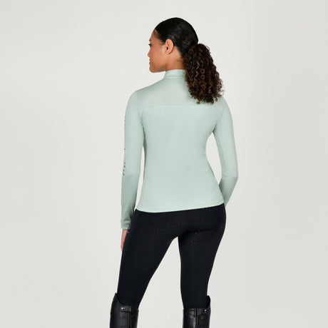 Dublin Ladies Autumn Sally Long Sleeve Riding Top #colour_surf-spray