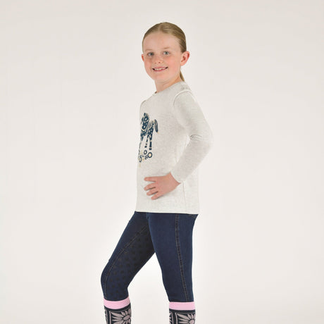 Dublin Kids Poppy Puff Sleeve Tee #colour_white-marle-nordic-pony