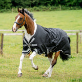 Horseware Ireland Amigo Bravo 12 XL 0g Lite Turnout Rug #colour_black-titanium-grey-silver