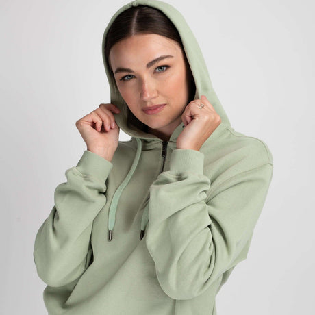 Mochara Half Zip Hoodie #colour_sage-green