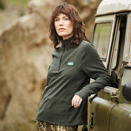 Ridgeline Womens Narvik Fleece #colour_deep-forest