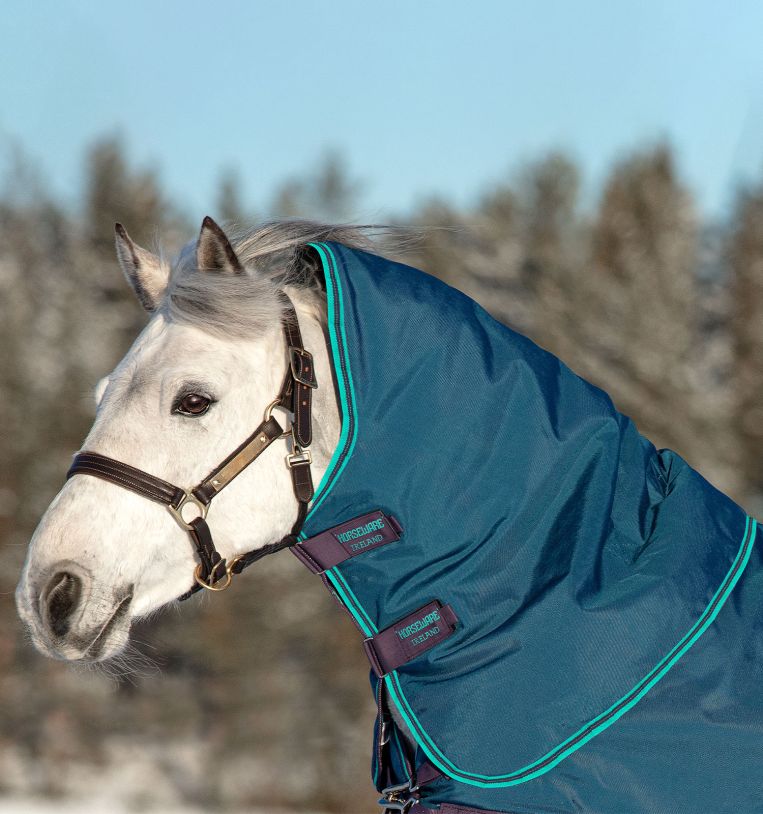 Horseware Ireland Rhino Turnout Hood 0g #colour_navy-aqua-grey