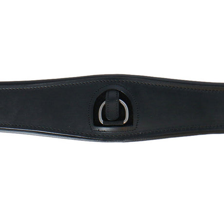 Waldhausen Leather Long Girth with Ring #colour_black