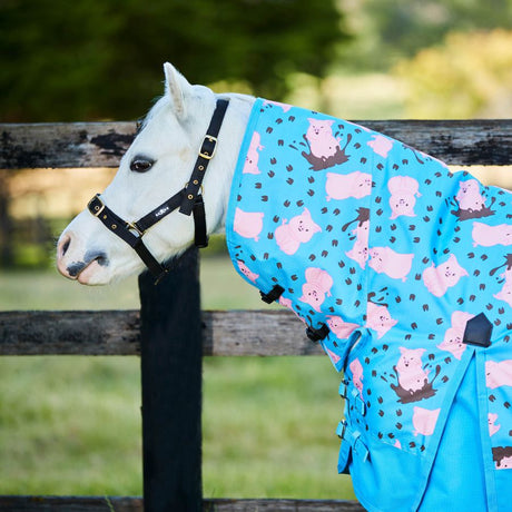 Saxon 600D Combo Neck Medium Weight Pony Turnout Rug #colour_pig-print