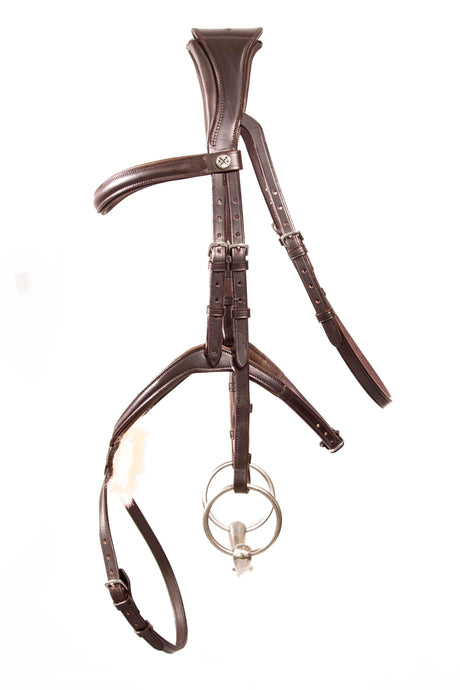 Henry James Sheepskin Grackle Bridle #colour_havana-brown