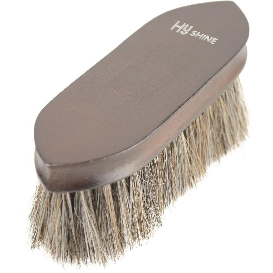 Brosse Dandy en bois HySHINE Deluxe en crin de cheval - Marron foncé