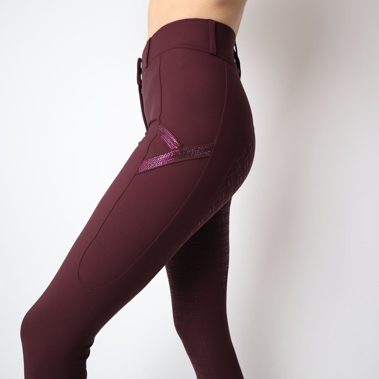 Montar Rebel Crystal Full Grip Breeches #colour_plum