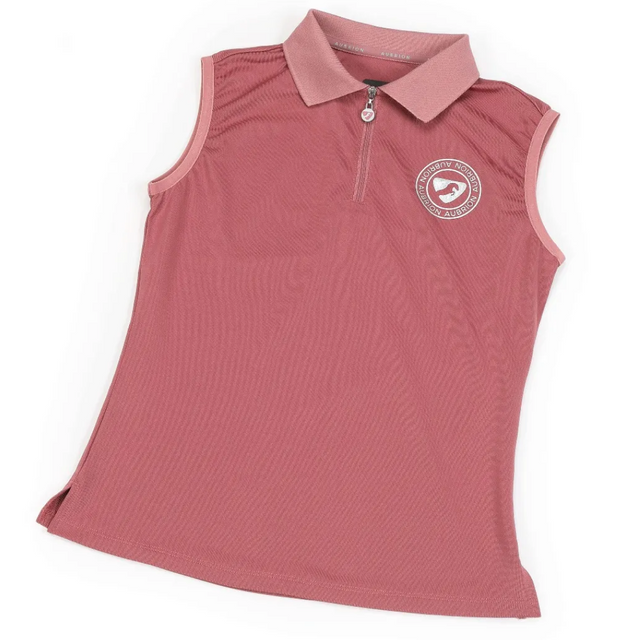 Shires Aubrion Harrow Sleeveless Maids Polo #colour_dusky-pink