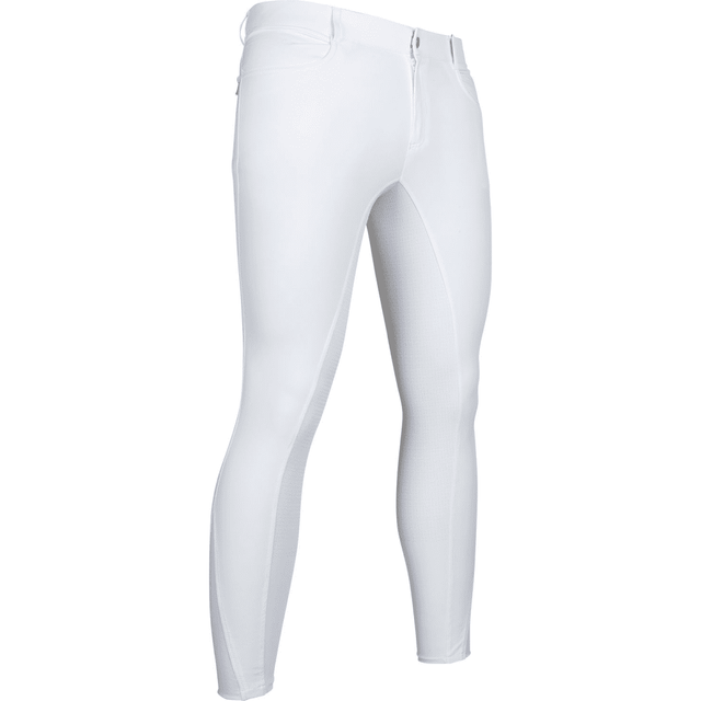 HKM Sportive Silicone Full Seat Men's Riding Breeches #colour_white